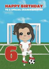 Cute Birthday Card - Granddaughter Age 6 - Football Girl created by @Cupsie's Creations