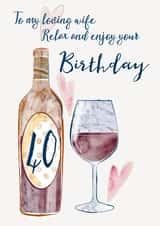 Wife 40th Birthday Card - turning 40 created by One and Only