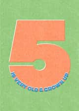 5 is very old & grown up birthday card (5 birthday card) created by London Road Designs