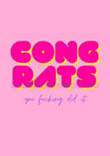 Congratulations and Celebrations Greeting Card - Cute, Funny, Adult - Congrats created by Jodie Michelle
