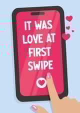 Cute Valentine's Day Card for your partner - Online Dating - Love at First Swipe created by Paul Stevens
