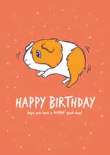 Popcorning Guinea Pig Birthday Card created by Goofy Guineas