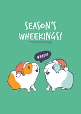 Guinea pig Season Wheekings Christmas Card created by Goofy Guineas