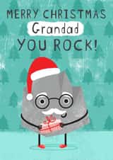 Christmas Card for Grandad - Rock in a hat - Merry Christmas Grandad. YOU ROCK! created by Dinky Rouge