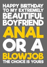 Funny and Rude Boyfriend Birthday Card created by Blind Faith