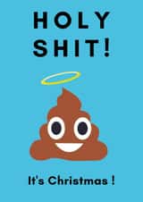 Holy Shit! It's Christmas! Holy Poo emoji card created by Lily Steel