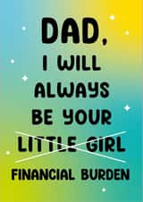Funny Birthday Card for Dad from Daughter - Little Girl created by Sarah Shields Designs