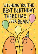 Cute Baked Bean Birthday Card created by Jampuppy Design Studio