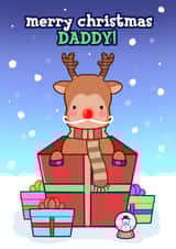 Cute Christmas card for dad and daddy - reindeer created by Little Linas Cards