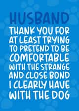 'Thank You For At Least Trying' Funny Birthday/Anniversary Dog Card for Husband created by Brogan Thomas