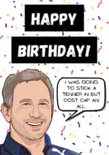 Red Bull racing birthday card created by P1 Cards