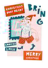 Funny Christmas Card for friends and family - Christmas body ready Santa! created by Sima in Stripes
