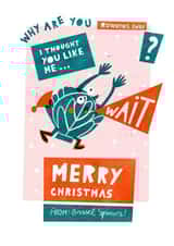 Funny Christmas Card for your loved ones! Brussel Sprouts Merry Christmas. created by Sima in Stripes
