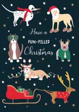 Dog Christmas card. created by Charlotte Farr