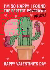 Cheeky Valentine's Card For Boyfriend - Perfect Prick Cactus Pun created by @Cupsie's Creations