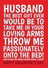 Naughty Valentine's Card For Husband - Throw Me On The Bed Joke created by @Cupsie's Creations