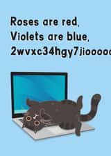 Funny cat on a keyboard - Valentine's Day Card created by This is Awesome