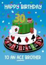 Fun Casino Inspired 30th Birthday Card for Brother created by Running with Scissors