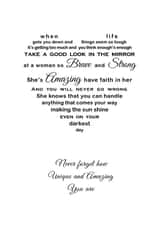 Unique Friend Support Poem Card to remind someone just how amazing she is created by Unique Word Designs