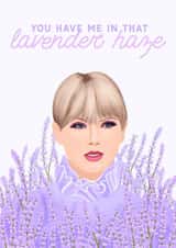 Taylor Swift Lavender Haze Anniversary Card created by URGHH Card Co.