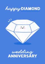 Cute Diamond Wedding Anniversary Card For Significant Other - Happy Diamond created by Jess Shah