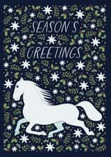 Festive Foliage Print Horse Christmas Card created by Jennifer Kirkham