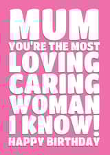 Loving Mum Birthday Card created by On Fire Typography