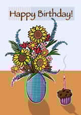 Cute, bright birthday card for your loved one. created by Jessicadrawws