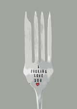 Rude anniversary card-illustration-I Forking Love You created by Emma Palmer