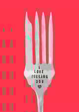 Cheeky Valentines Card-Heart-I Love Forking You created by Emma Palmer