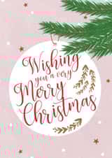 Christmas card - Merry Christmas - loved one - pink and white Christmas card created by Rainee Collections