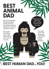 Cute Animal Gorilla Fact Card for Dad - Best Human Dad... You! created by Gemma Stanton Creative