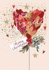 Cute Chriastmas Card - Heart Balloon - Fiancee Merry Christmas created by Louise Tiler