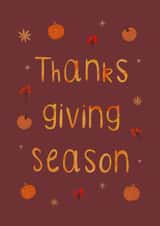 Thanks giving season greetings card created by Bidds and Bobs Illustration