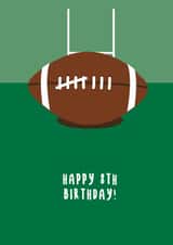 Happy 8th Birthday Retro Rugby Ball Card created by Sean Cullen