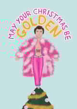 Christmas card - Harry styles - golden - sister Christmas created by Verity sparks