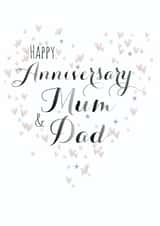 Classic Hearts Anniversary Card - Mum & Dad - Happy Anniversary Mum & Dad created by Claire Giles