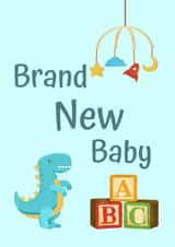 Brand New Baby Card - Best Wishes - Congratulations - Toys - Primary Colours created by Party Planning Committee