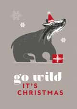 Cute Christmas Card for an animal lover - Badgers created by X, Y & Z Design