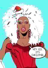 Ru Paul Christmas Card created by Olivia Dimery