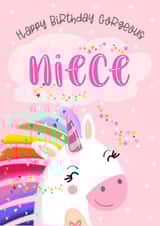 Happy Birthday Gorgeous Niece - Magical Unicorn Card created by Little Cat Creates