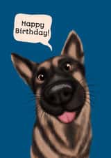 Cute birthday card for significant other - German shepherd wishes Happy Birthday created by illograph