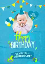 Personalised Birthday Photo Card created by Night designs - Child kid Birthday Personalised Photo Card 22035