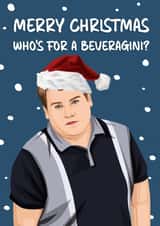 Funny 'Who's for a Beveragini?' Christmas Card created by Hint of Sarcasm
