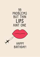 Funny Lip Filler Birthday Card for Friend - Big Lips created by Pig + Plums