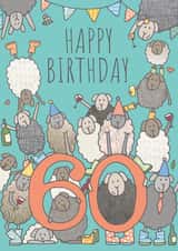 60th Sheep Fun Birthday Card for Him for Dad for Grandad for Her for Friend created by FELLTARN