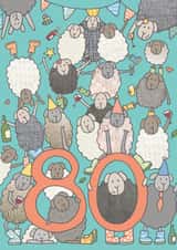 Fun 80th Sheep Birthday Card for Him for Dad for Grandad for Uncle for Friend created by FELLTARN