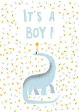 Newborn card with cute dinosaur for baby boy. created by Anastasia Ultramarin