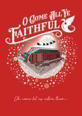 Oh come let us adore them. Christmas card. Liverpool FC created by Proper Gander Design