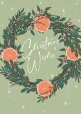 Wreaths and Christmas wishes card created by S Travers Designs